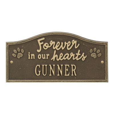 Forever In Our Hearts Brass Pet Wall Plaque